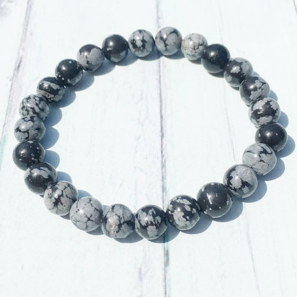 Snowflake Obsidian Stone Bracelet