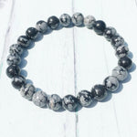 Snowflake Obsidian Stone Bracelet