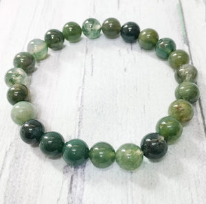 Moss Agate Stone Bracelet