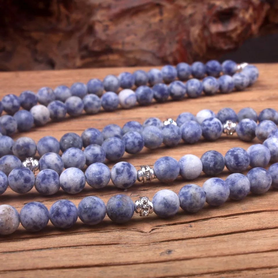 Frosted Sodalite Full Mala