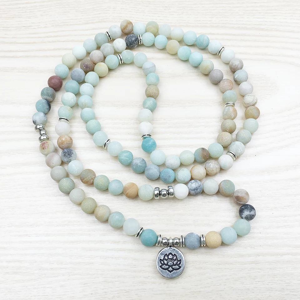 Matte Amazonite Full Mala