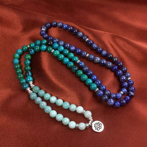 Lapis Lazuli-Amazonite-Azurite Full Mala