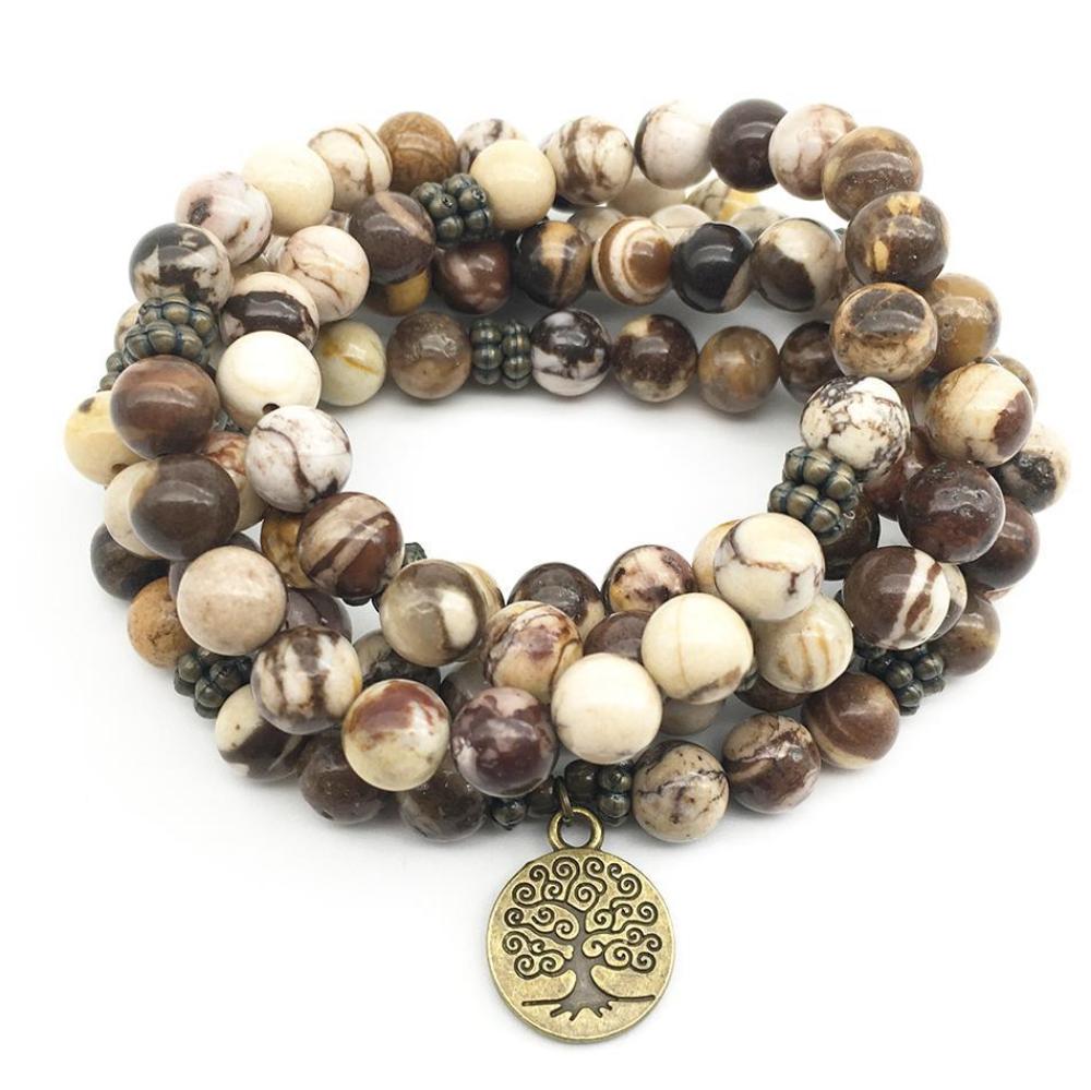 Australian Zebra Jasper Tree Of Life Full Mala